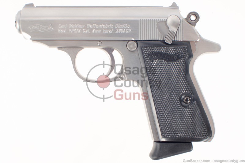 Walther PPK/s 380 Auto 7+1 Stainless Steel Black Grips 3.3" 4796004-img-1