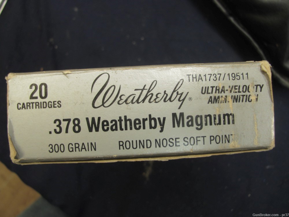 Factory 378 Weatherby Magnum Ammunition - 300 GR - Probably Hurts -  A Lot -img-0