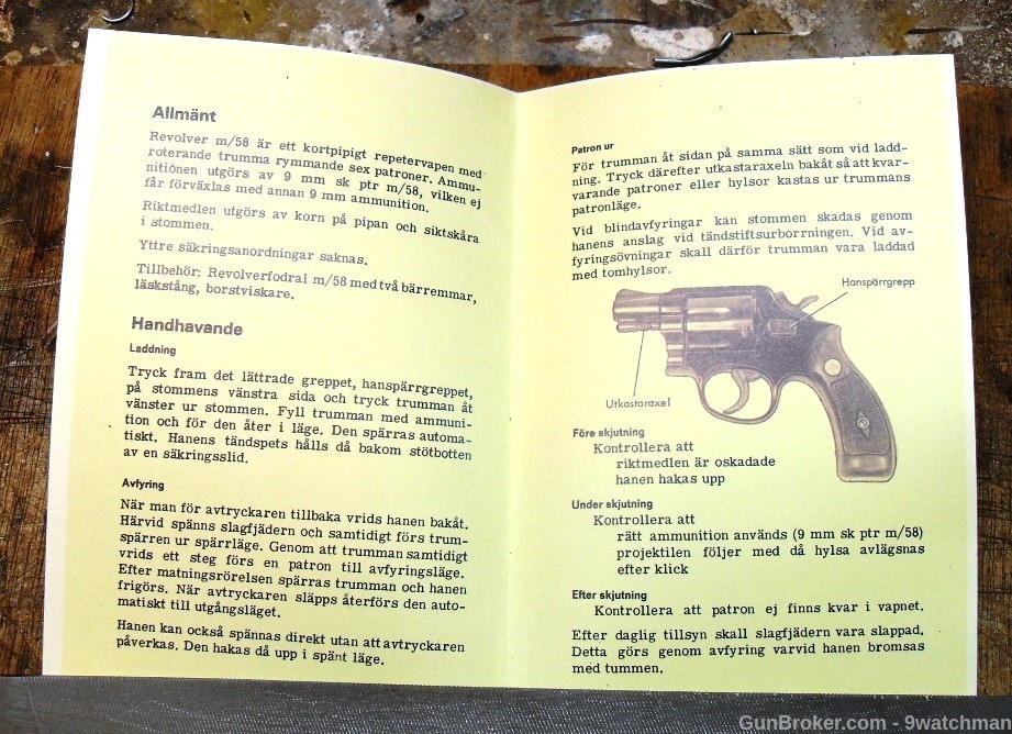 Swedish Pamphlet / Manual S&W Airweight Model 12  m/58-img-1
