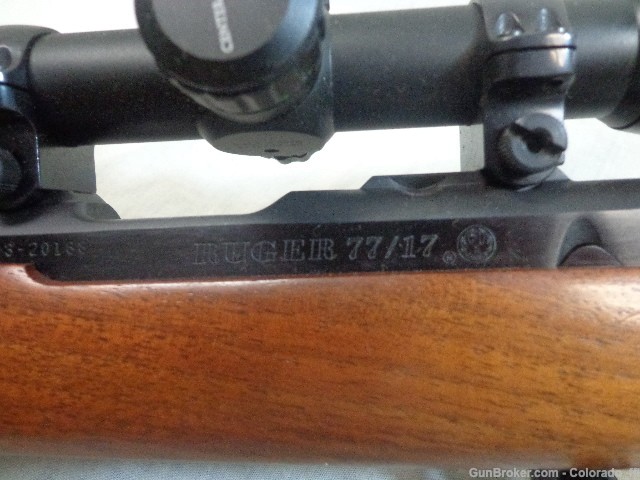 Ruger M77/17 Rifle, 17HMR, lightly used With Scope - .01 Start!-img-2