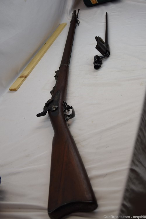 Springfield 1873 MFG in 1884, 45-70, 32" bbl, Bayonet & Scabbard, Good.-img-0