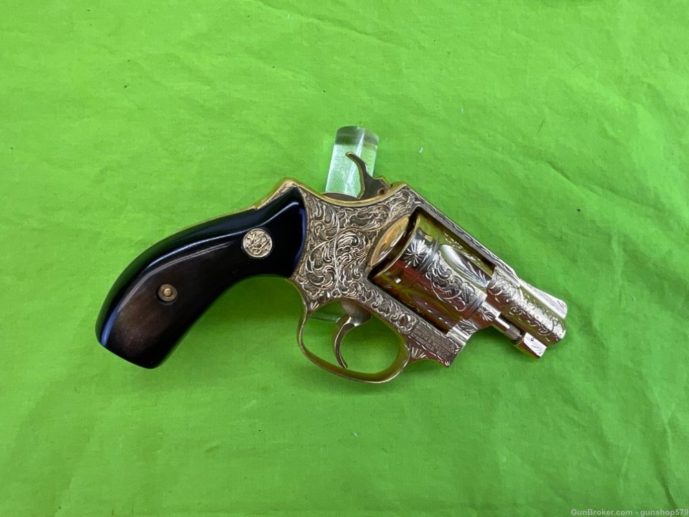 FULLY FLANNERY ENGRAVED 24K GOLD SMITH & WESSON 36 38 SPL 36-7 UNFIRED S&W-img-21