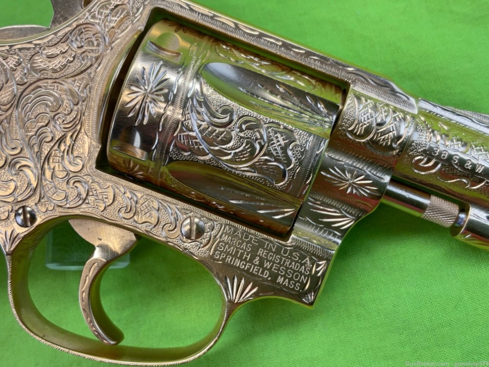 FULLY FLANNERY ENGRAVED 24K GOLD SMITH & WESSON 36 38 SPL 36-7 UNFIRED S&W-img-27