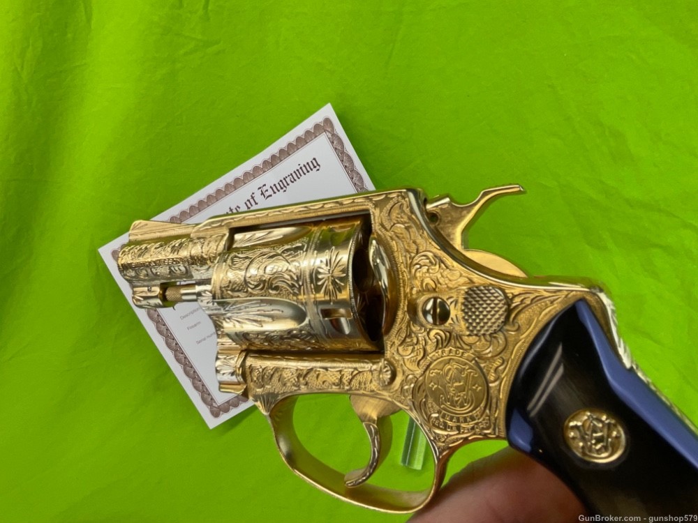 FULLY FLANNERY ENGRAVED 24K GOLD SMITH & WESSON 36 38 SPL 36-7 UNFIRED S&W-img-7