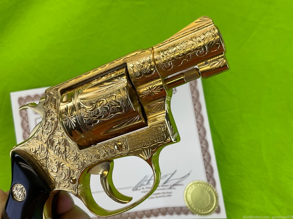 FULLY FLANNERY ENGRAVED 24K GOLD SMITH & WESSON 36 38 SPL 36-7 UNFIRED S&W-img-24