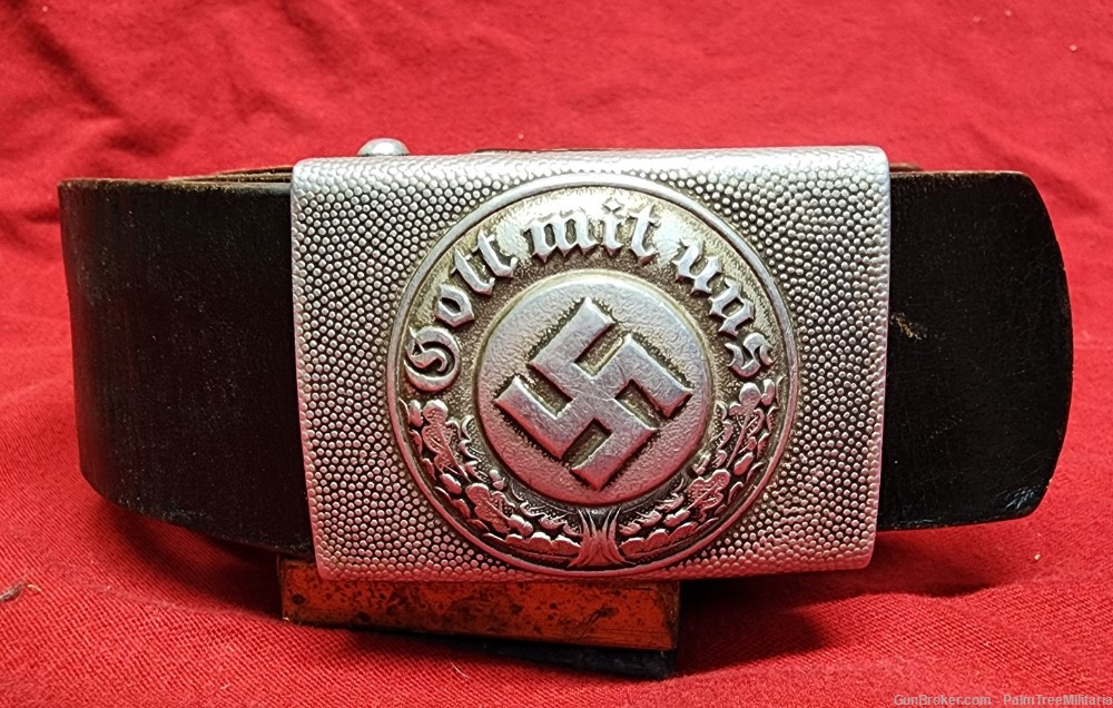 WW2 WWII German NSDAP Third Reich Police officers belt & buckle Polizei-img-0