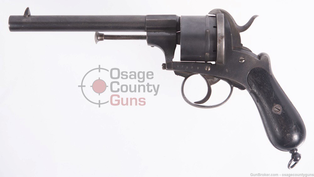 Lefaucheux M1858 Navy Model 12mm Civil War Era Pinfire Revolver - Used-img-3