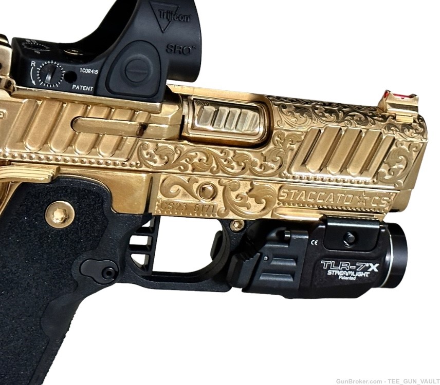STACCATO CS 9mm FULLY ENGRAVED HIGH POLISHED AND 24k GOLD PLATED 1 OF 1-img-15