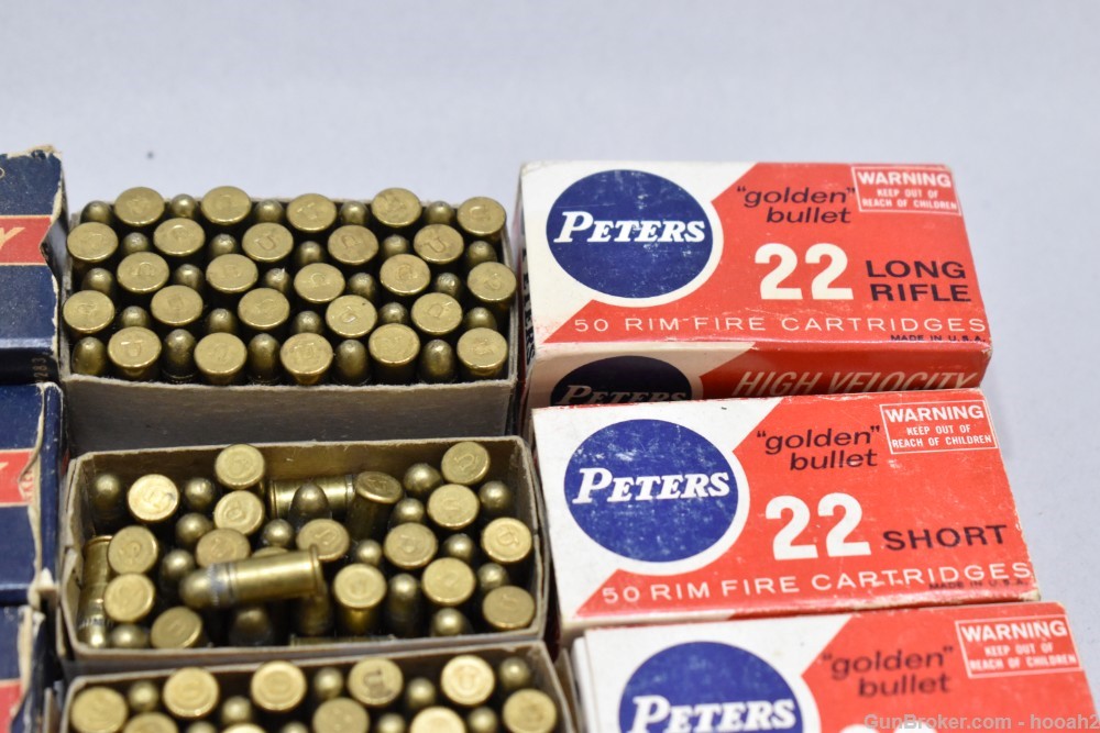 22 Boxes 1013 Rds Vintage Assorted Peters 22 S & LR Target Victor Filmcoat-img-9