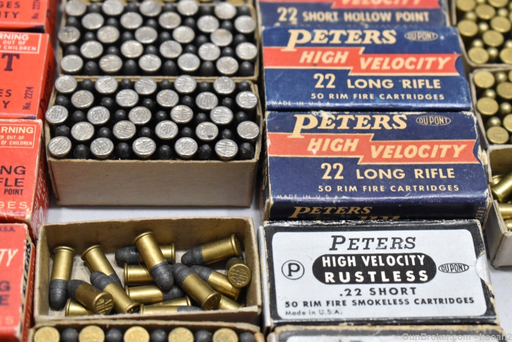 22 Boxes 1013 Rds Vintage Assorted Peters 22 S & LR Target Victor Filmcoat-img-6