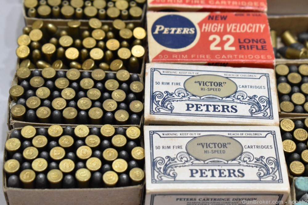 22 Boxes 1013 Rds Vintage Assorted Peters 22 S & LR Target Victor Filmcoat-img-3
