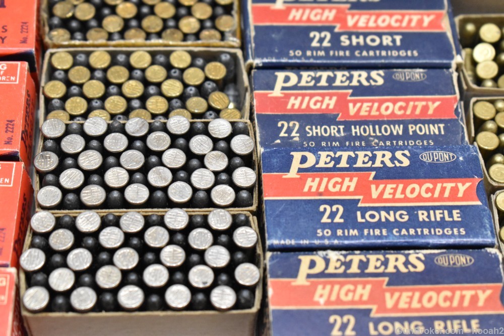 22 Boxes 1013 Rds Vintage Assorted Peters 22 S & LR Target Victor Filmcoat-img-7