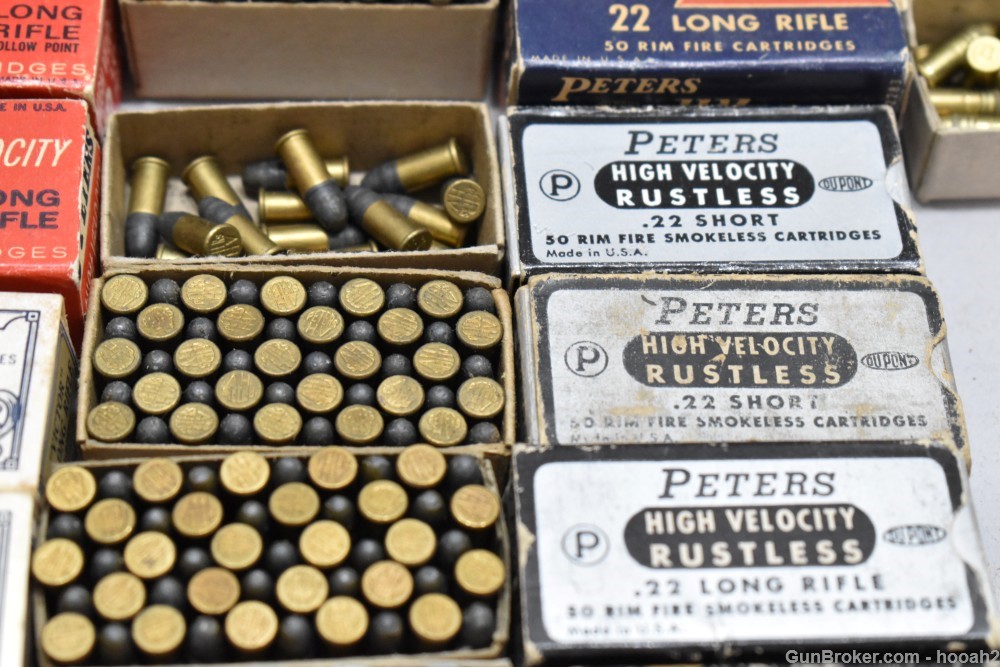 22 Boxes 1013 Rds Vintage Assorted Peters 22 S & LR Target Victor Filmcoat-img-5