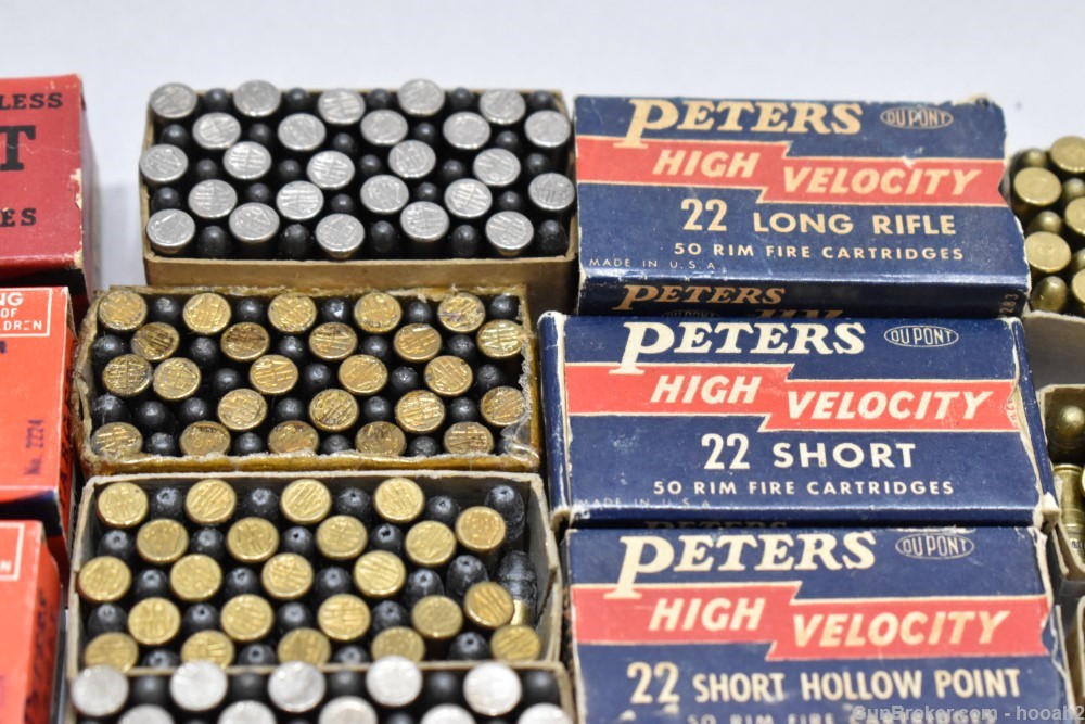 22 Boxes 1013 Rds Vintage Assorted Peters 22 S & LR Target Victor Filmcoat-img-8