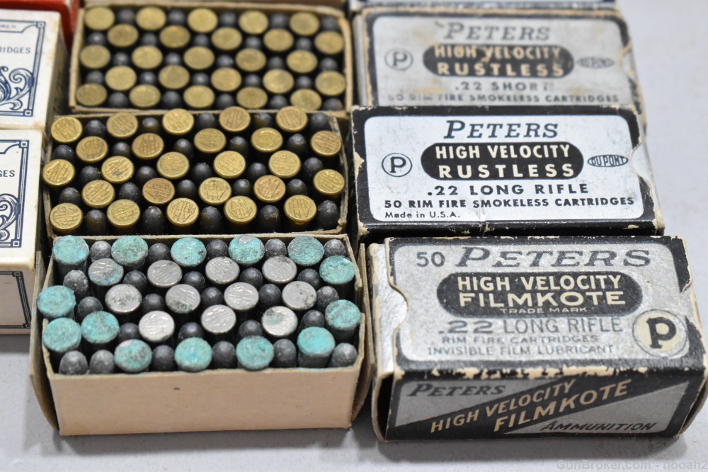 22 Boxes 1013 Rds Vintage Assorted Peters 22 S & LR Target Victor Filmcoat-img-4