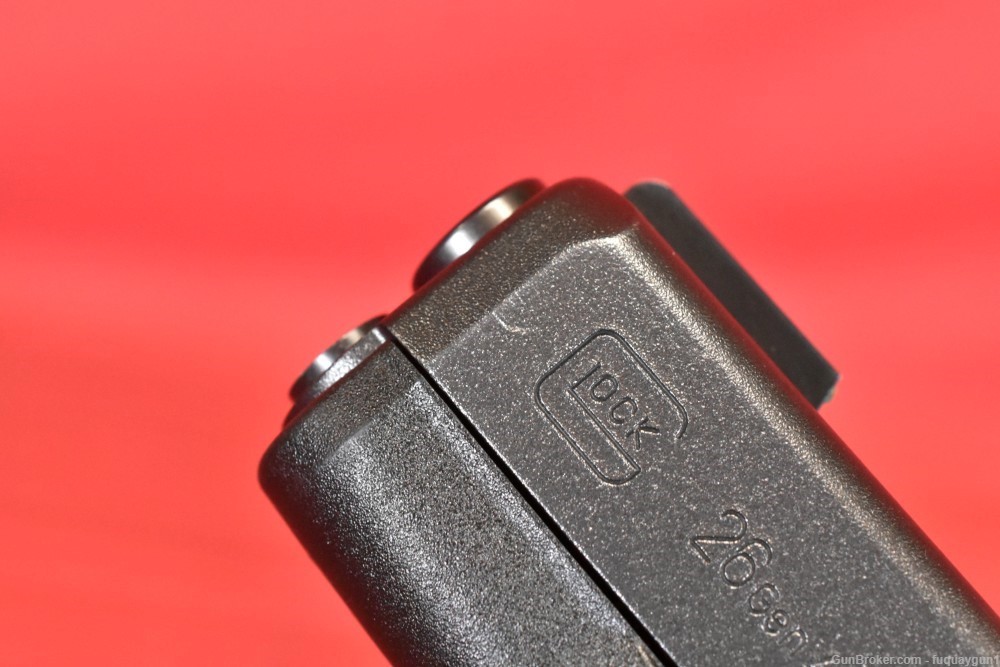 Glock 26 Gen 4 9mm Frying Pan Finish Fiber Optic Talon Tape G26 26-img-16