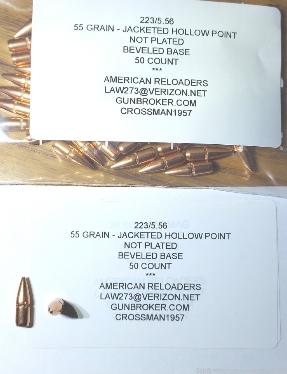 223 5.56 Bullets Reloading Rifle Pistol Jacketed Hollow Point JHP-img-0