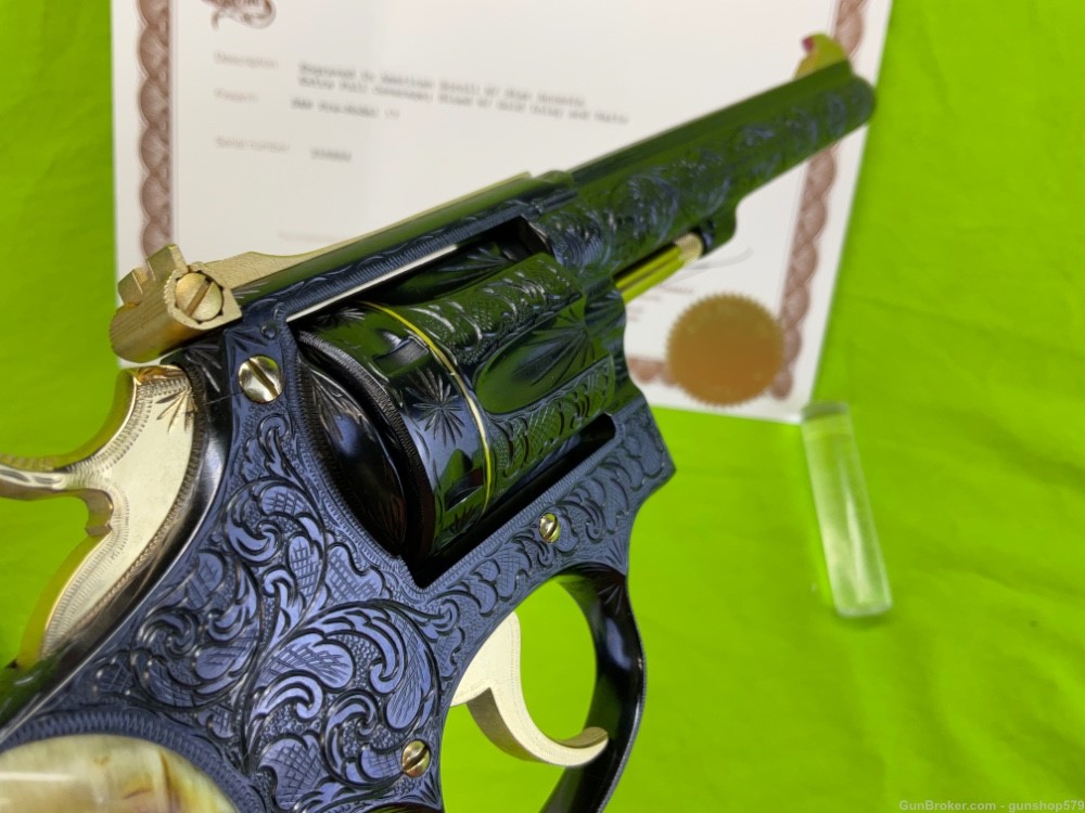 GOLD FULL COVERAGE MASTER ENGRAVED SMITH & WESSON K22 PRE 17 FLANNERY 22LR-img-26