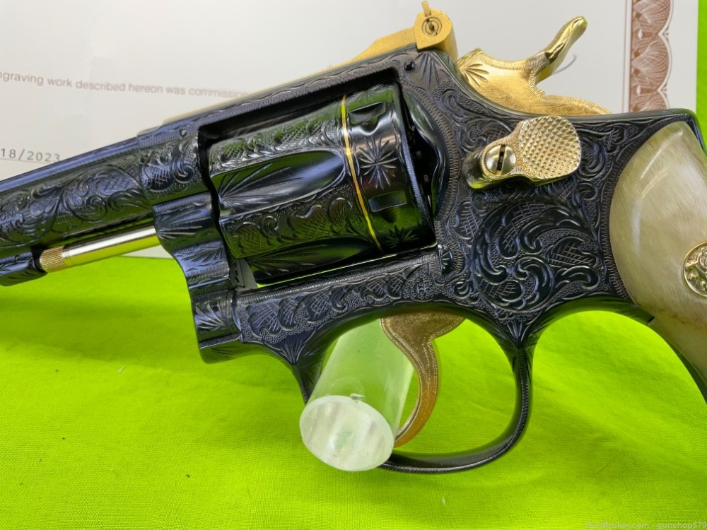 GOLD FULL COVERAGE MASTER ENGRAVED SMITH & WESSON K22 PRE 17 FLANNERY 22LR-img-5