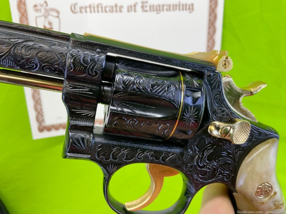 GOLD FULL COVERAGE MASTER ENGRAVED SMITH & WESSON K22 PRE 17 FLANNERY 22LR-img-9