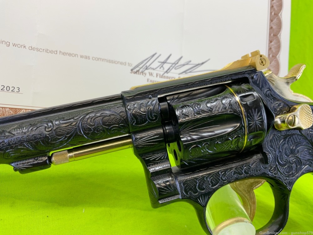 GOLD FULL COVERAGE MASTER ENGRAVED SMITH & WESSON K22 PRE 17 FLANNERY 22LR-img-3