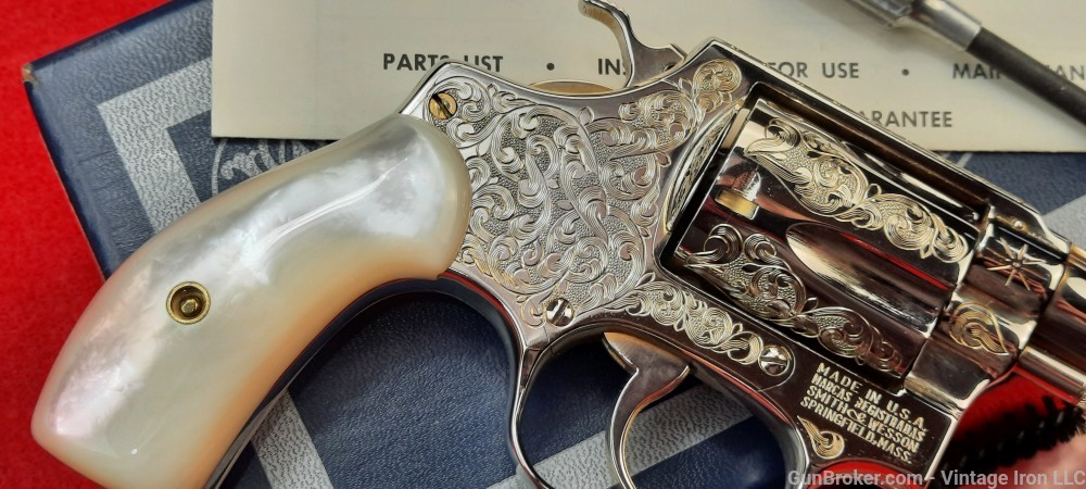 Smith and Wesson model 36  Engraved with Genuine Pearl grips, Beautiful! NR-img-37