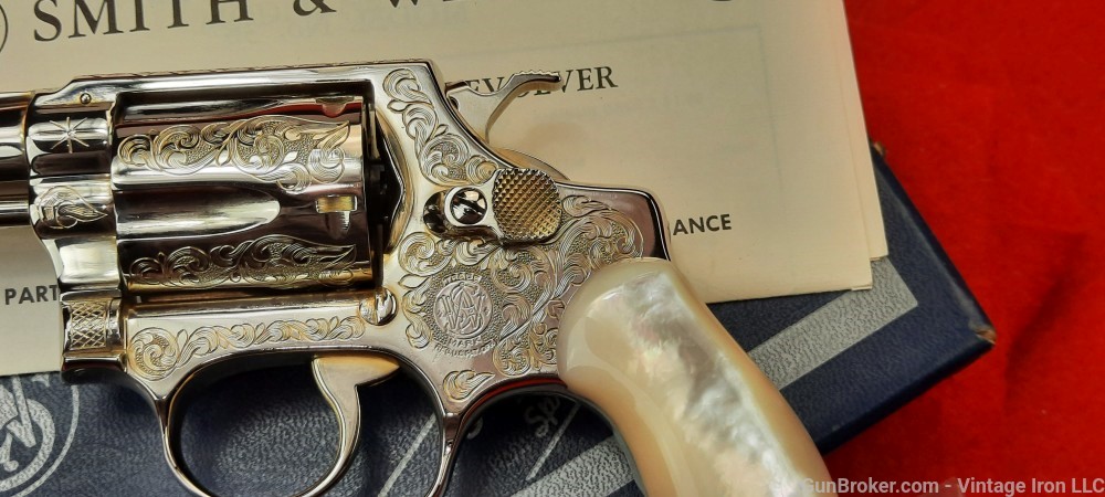 Smith and Wesson model 36  Engraved with Genuine Pearl grips, Beautiful! NR-img-30