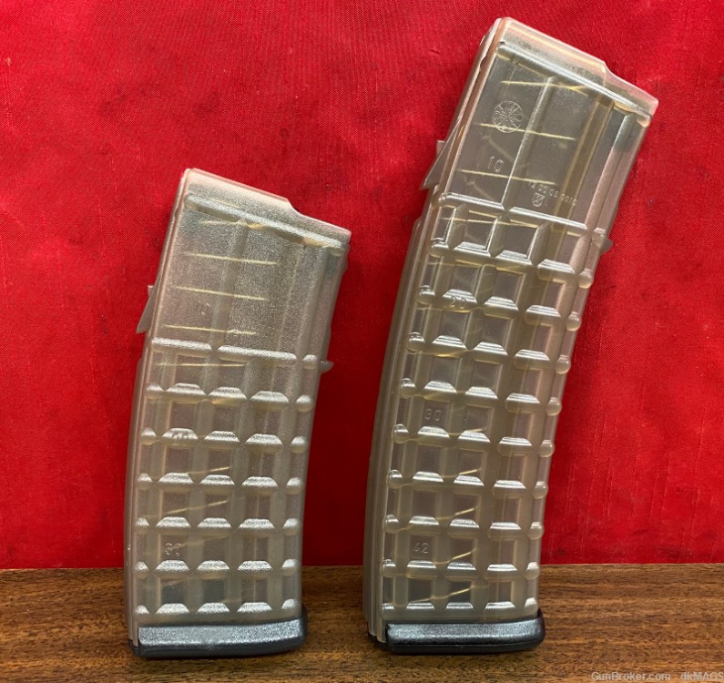 2 Preban Steyr AUG 5.56mm Translucent Waffle Magazines 42 and 30 Round Mag -img-0