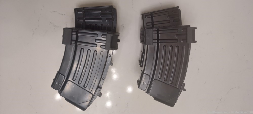 4 10 rnd ROK made AK-47 7.62x39 steel magazines with 2 couplers connect.-img-0