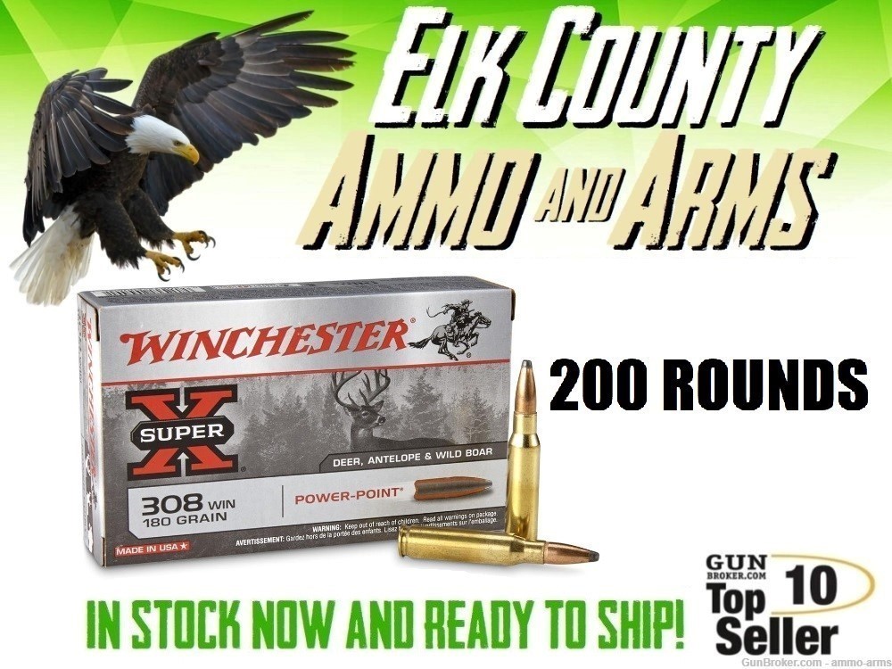 Winchester Super-X Power Point .308 Win 180 Grain 200 Rounds X3086-img-0