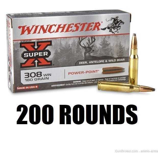 Winchester Super-X Power Point .308 Win 180 Grain 200 Rounds X3086-img-1