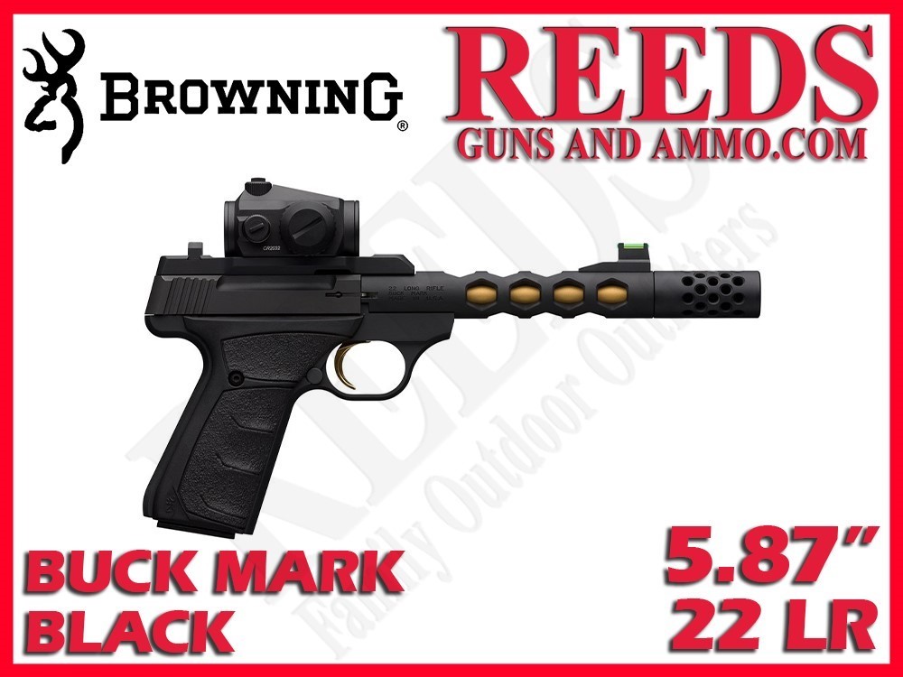 Browning Buck Mark Vision Black Gold SR Red Dot 22 LR 5.87in 051582490-img-0