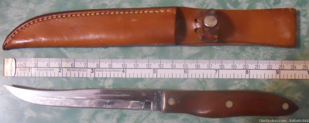 CUTCO HUNTING KNIFE - Old Style/ Leather Sheath-img-1