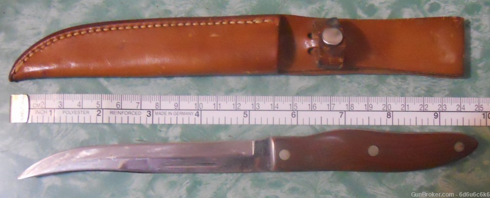 CUTCO HUNTING KNIFE - Old Style/ Leather Sheath-img-0