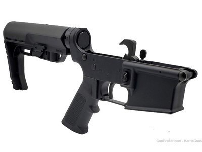 Konza AR-15 Carbine 7075 Aluminum Lower With MFT Minimalist Stock Black