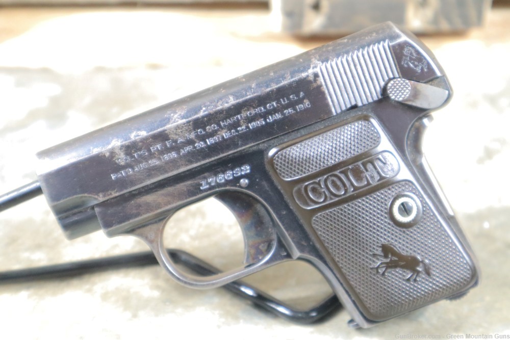 1918 Made Colt M1908 Pocket Hammerless .25ACP Penny Bid NO RESERVE-img-2