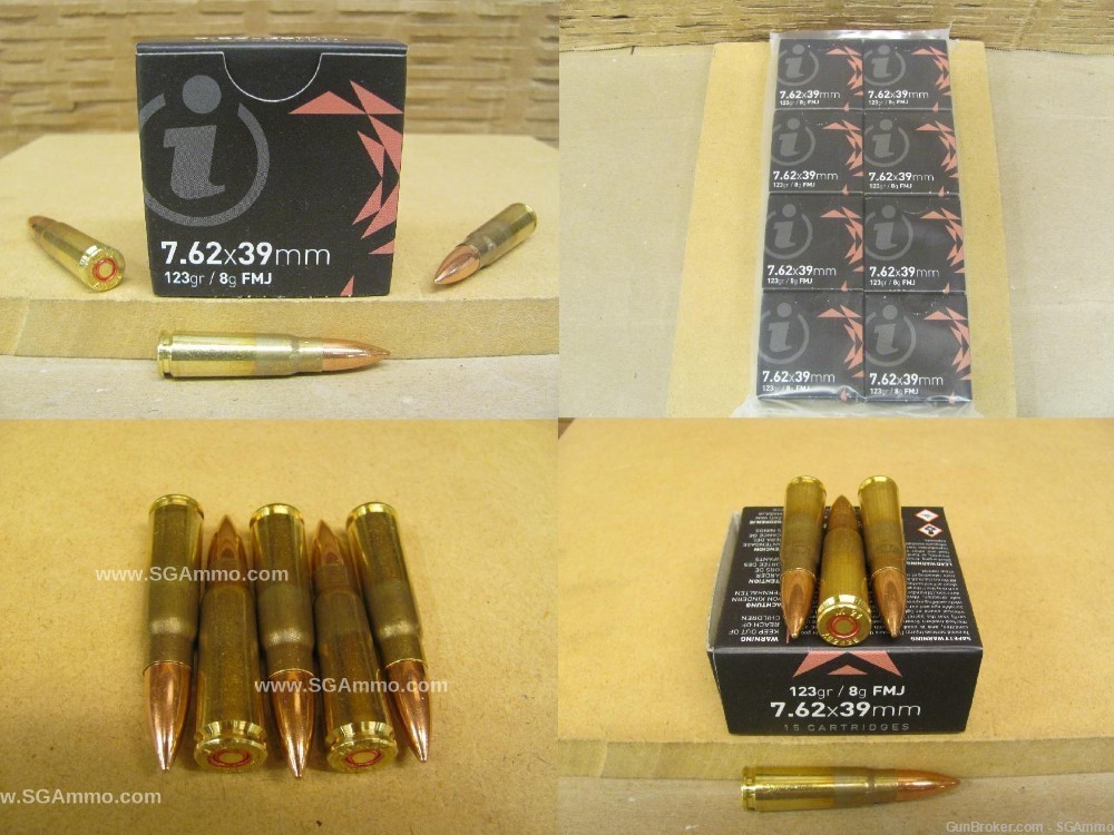 720 Round Case - 7.62x39 123 Grain FMJ Brass Case Boxer Primed Igman Ammo-img-0