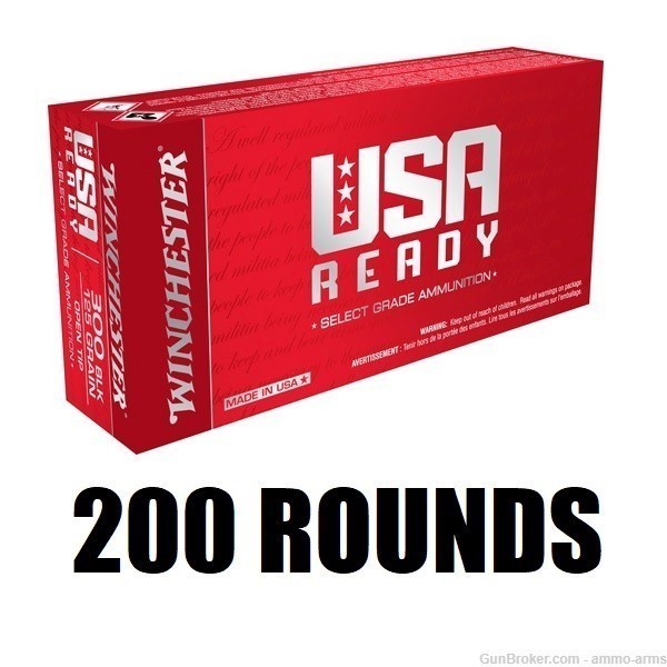 Winchester USA Ready .300 Blackout 125 Grain Open Tip 200 Rounds RED300-img-1