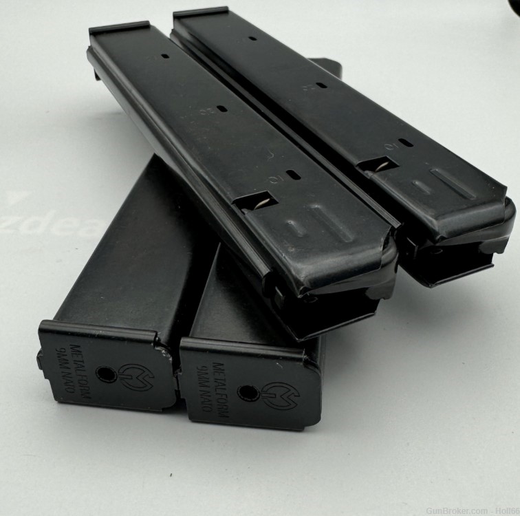 Pack of 4 AR15 Colt Style 9MM 32 Round Magazine Metalform 9SMG.32.S Mag-img-4