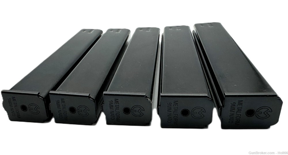 Pack of 5 AR15 Colt Style 9MM 32 Round Magazine Metalform 9SMG.32.S Mag-img-2