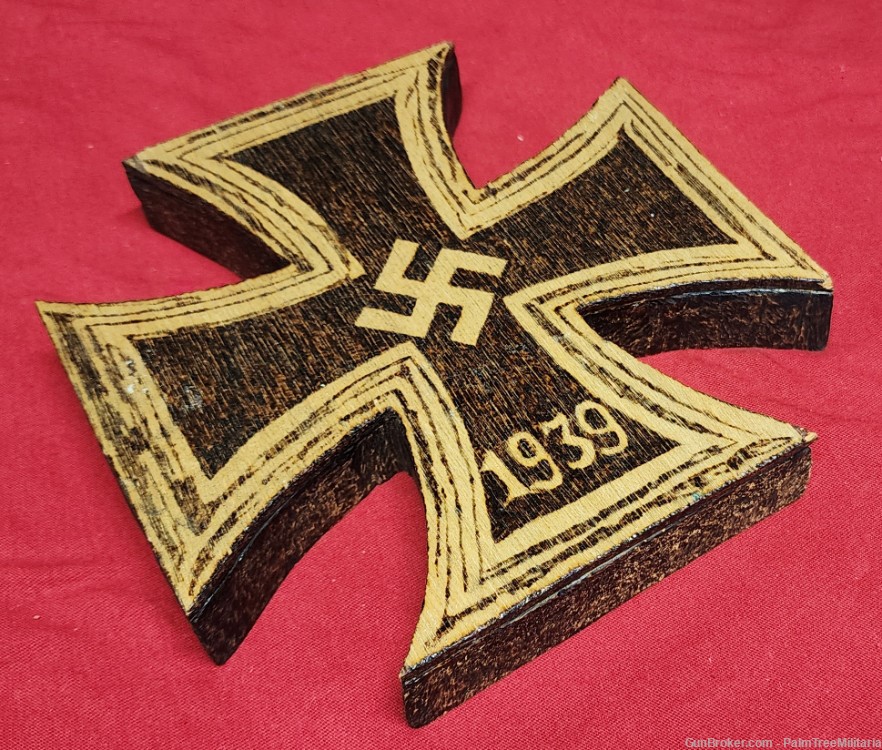 WWII WW2 German NSDAP Third Reich EK Iron Cross wall decoration wood plaque-img-3