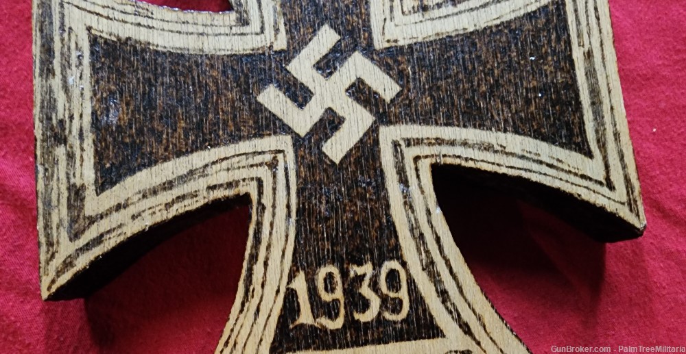 WWII WW2 German NSDAP Third Reich EK Iron Cross wall decoration wood plaque-img-2