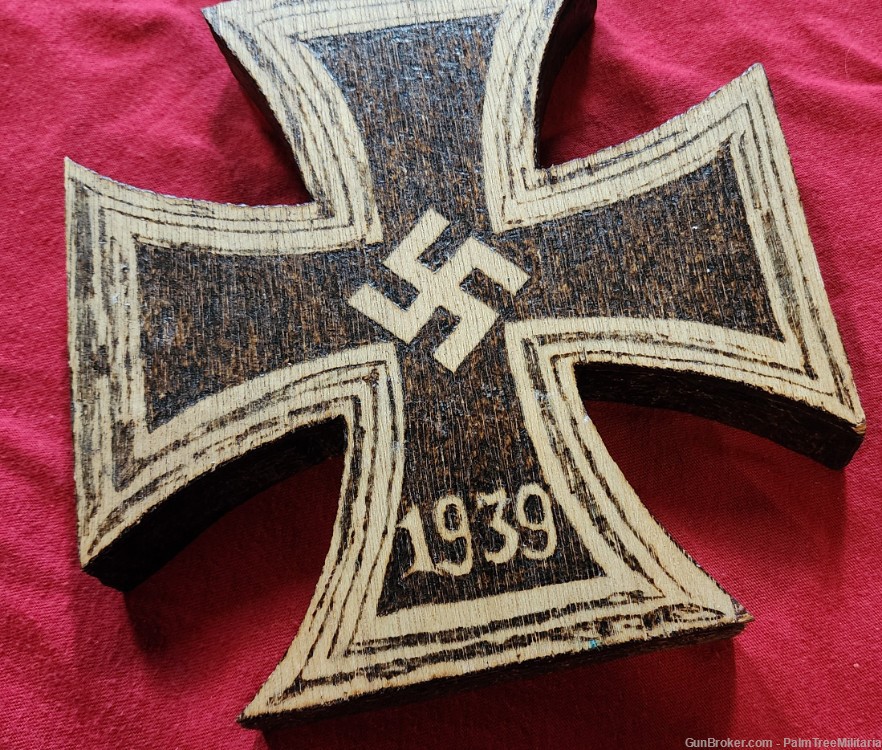 WWII WW2 German NSDAP Third Reich EK Iron Cross wall decoration wood plaque-img-1