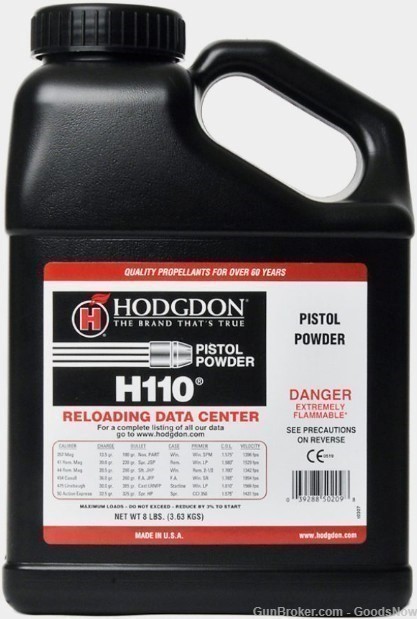 Hodgdon H110 Smokeless Powder 8 Pound Bottles H 110 H110 Hodgdon H 110-img-0