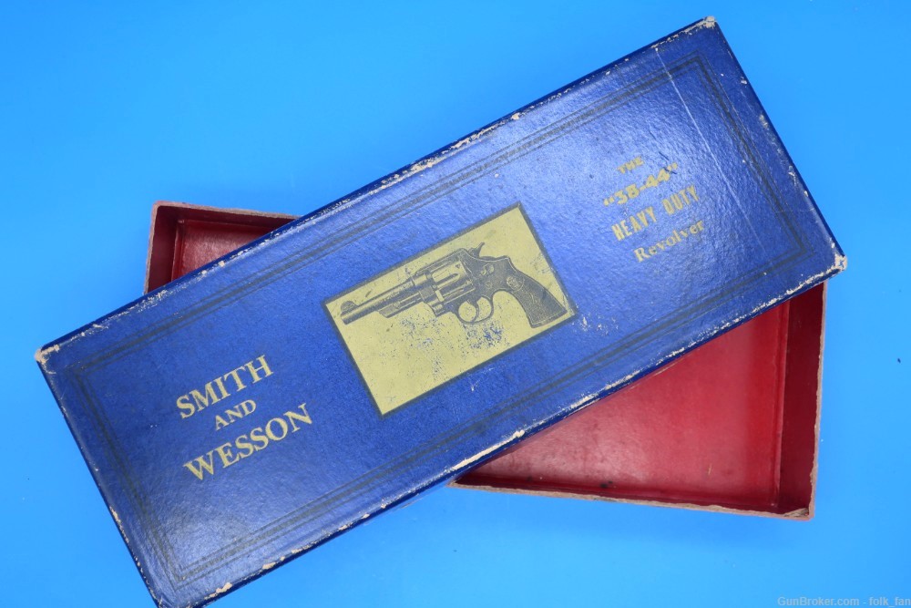 Smith & Wesson 38/44 Heavy Duty Picture Box Pre WW2 1930's Excellent!-img-0