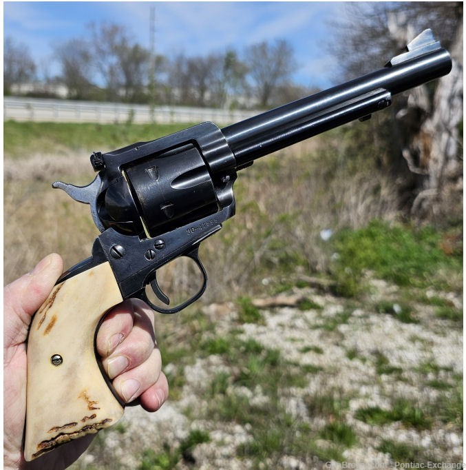 1970 Ruger Blackhawk  .357 Magnum Revolver w Box & Extra Grips-img-0