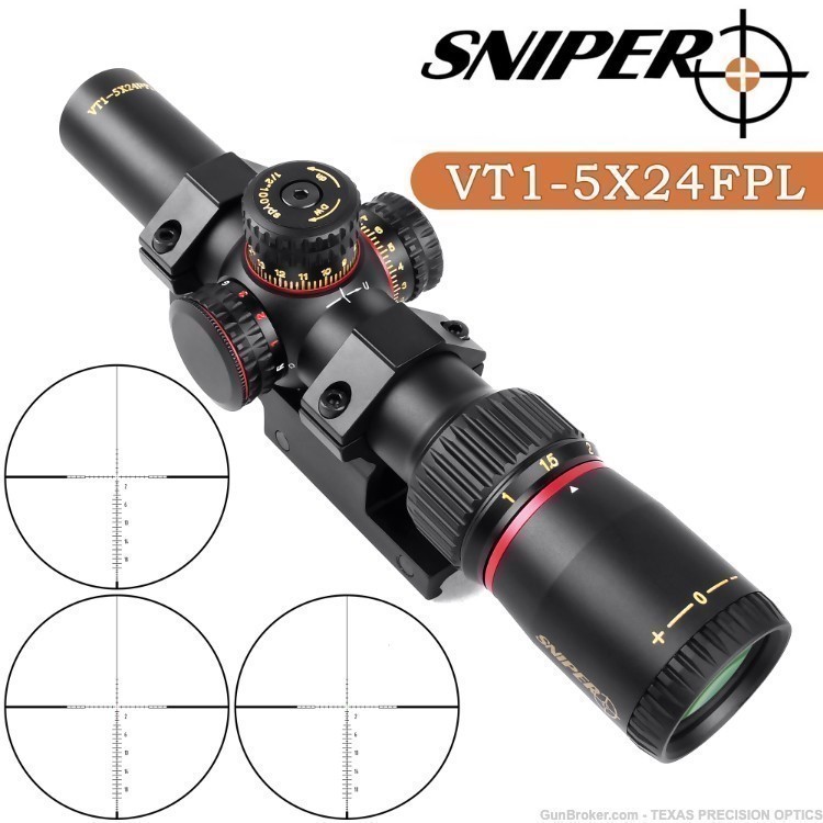 SNIPER VT1-5X24 FFP Tactical Compact Riflescope illuminated Reticle-img-0