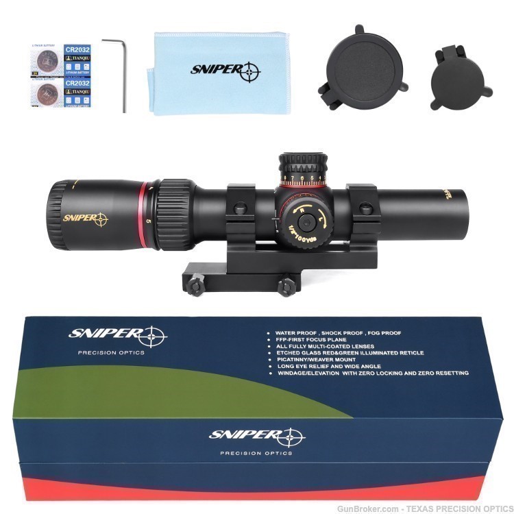 SNIPER VT1-5X24 FFP Tactical Compact Riflescope illuminated Reticle-img-1