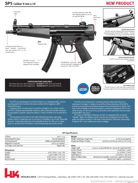 HK SP5 -SP5 SP5-9mm Luger 30+1 SP5-Blk-img-2