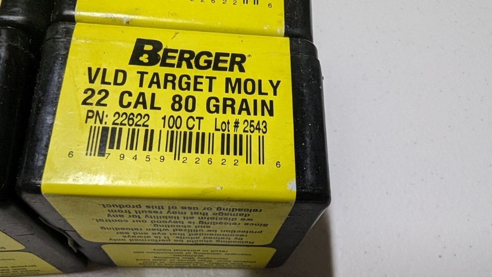 Berger 22cal 80 gr VLD Moly coated,  4 boxes-img-1